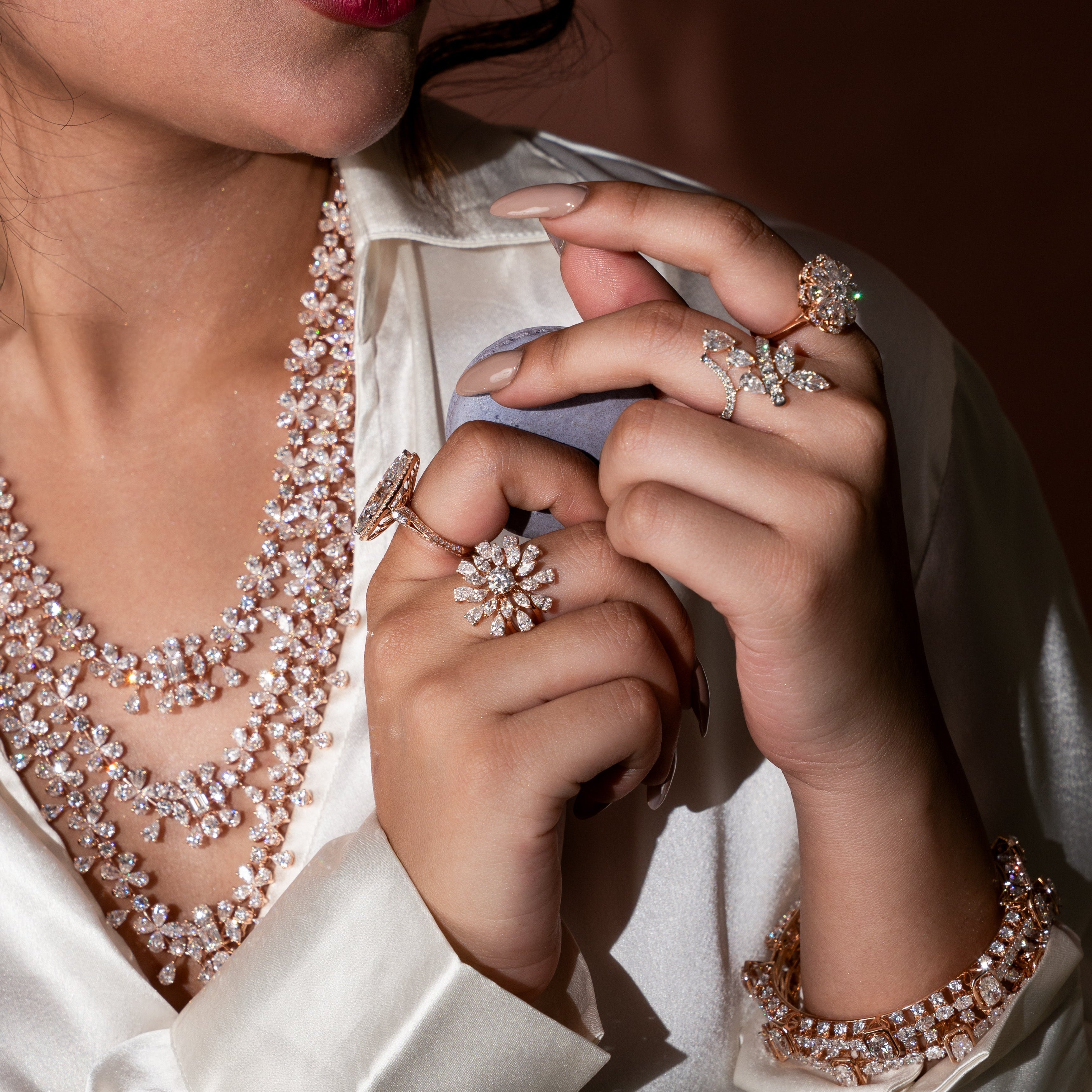 lab created diamond jewelry set