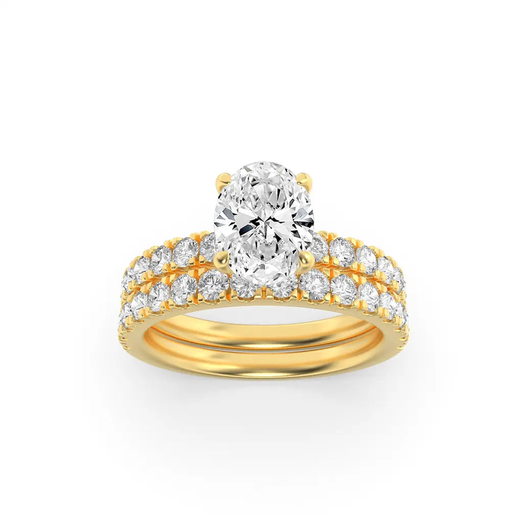 Lab-grown diamond oval solitaire ring by Nivara, shipped worldwide to NRIs