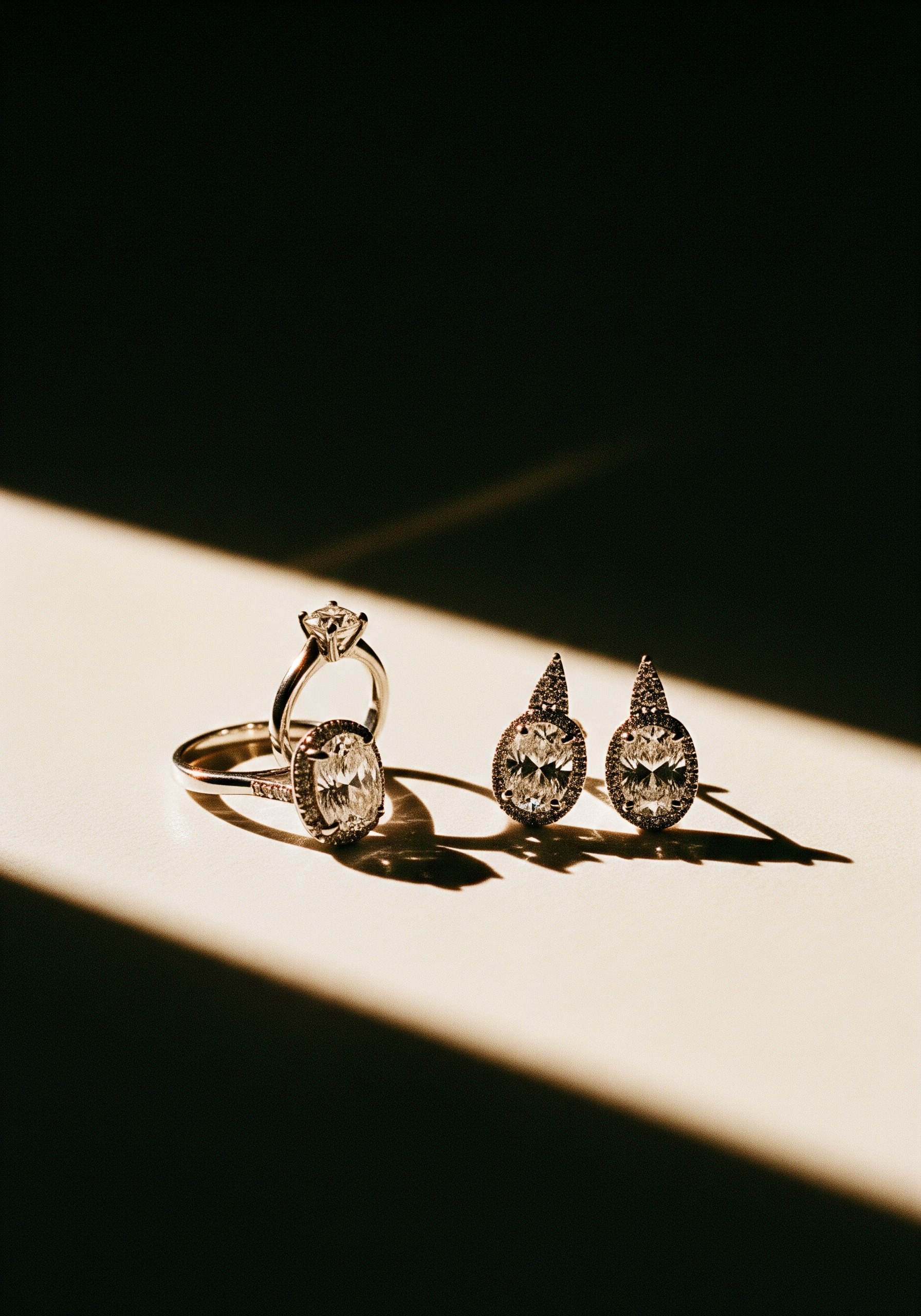 Side-by-side of Hyderabad and Bangalore women wearing contrasting lab-grown diamond jewellery styles