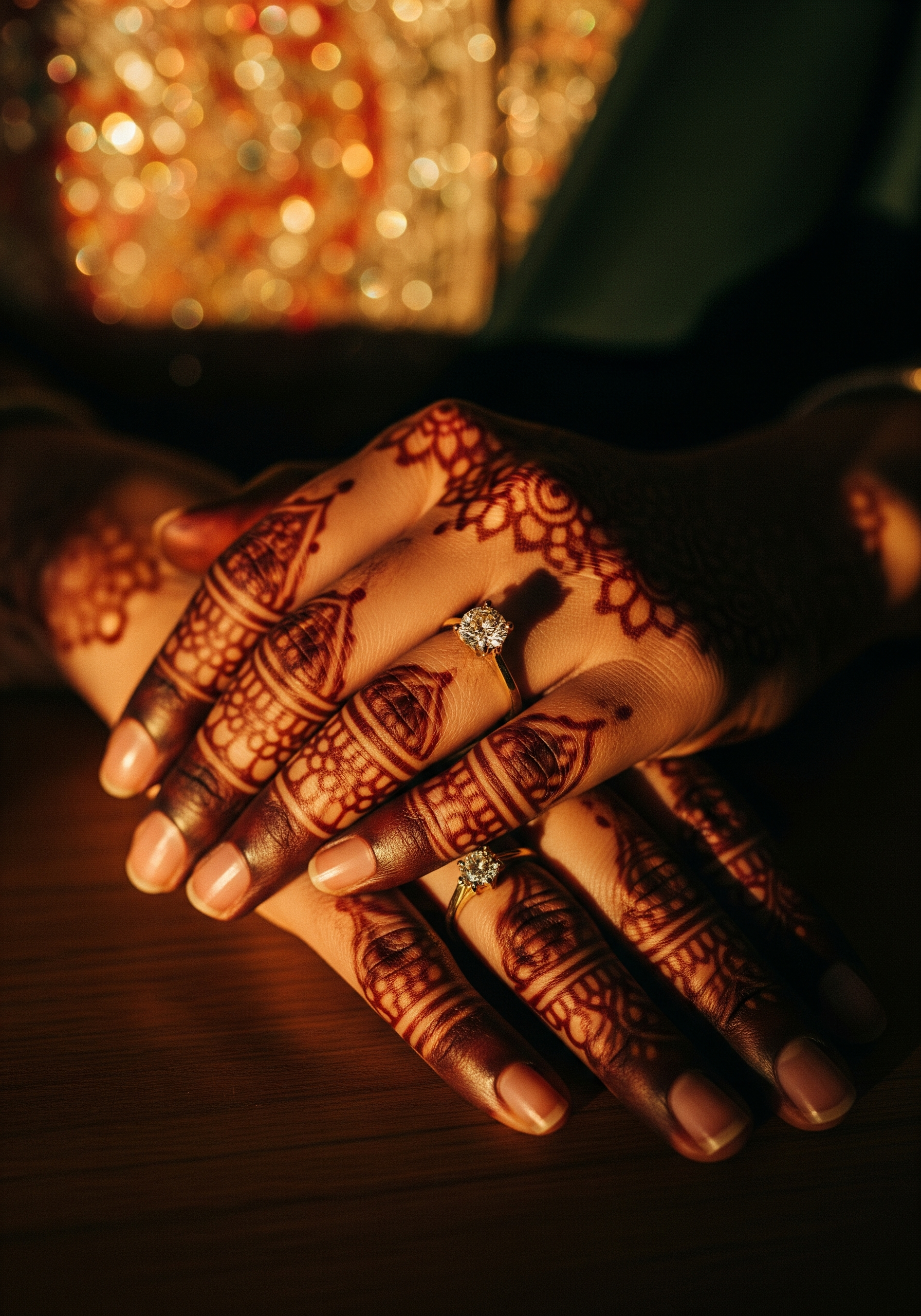 Hyderabad bride wearing traditional silk saree and lab-grown diamond jewellery set