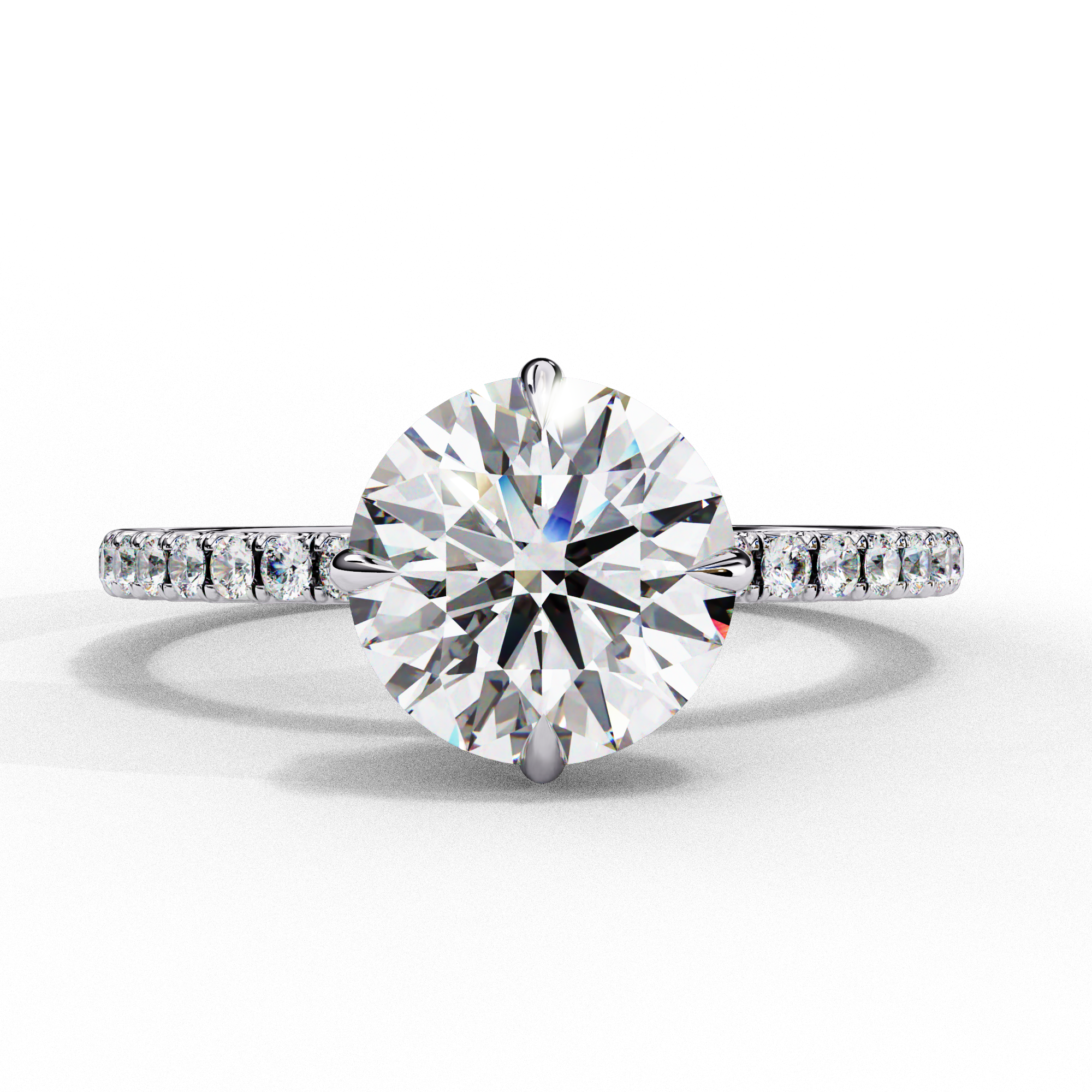 Mira | Classic Round Diamond Hidden Halo Ring
