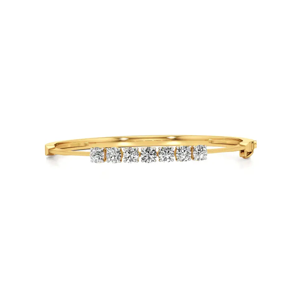 Noor | Classic Seven Lab Grown Diamonds Oval Bangle - Nivara