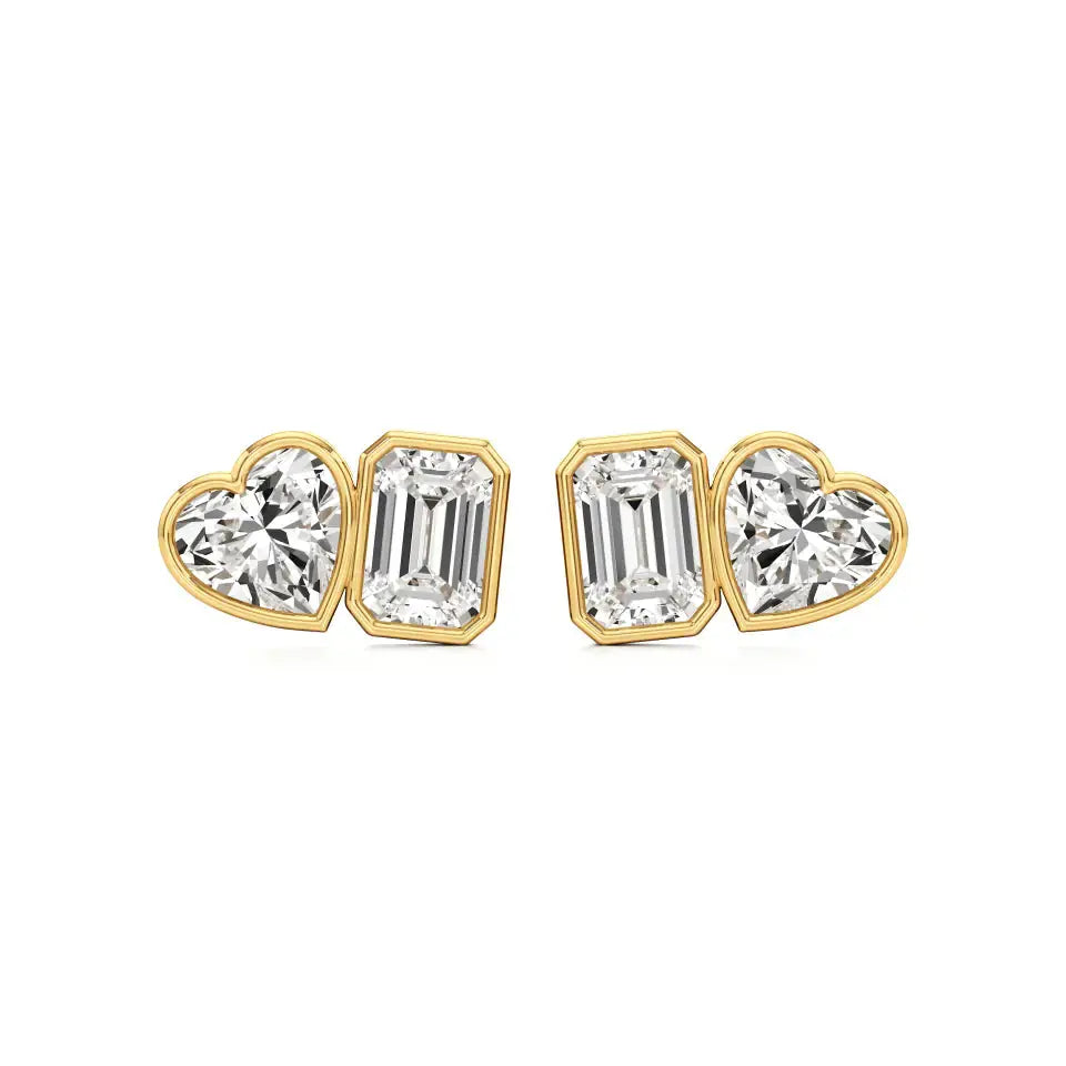 Mode | Hear & Emerald Duo Lab-Grown Diamond Studs - Nivara