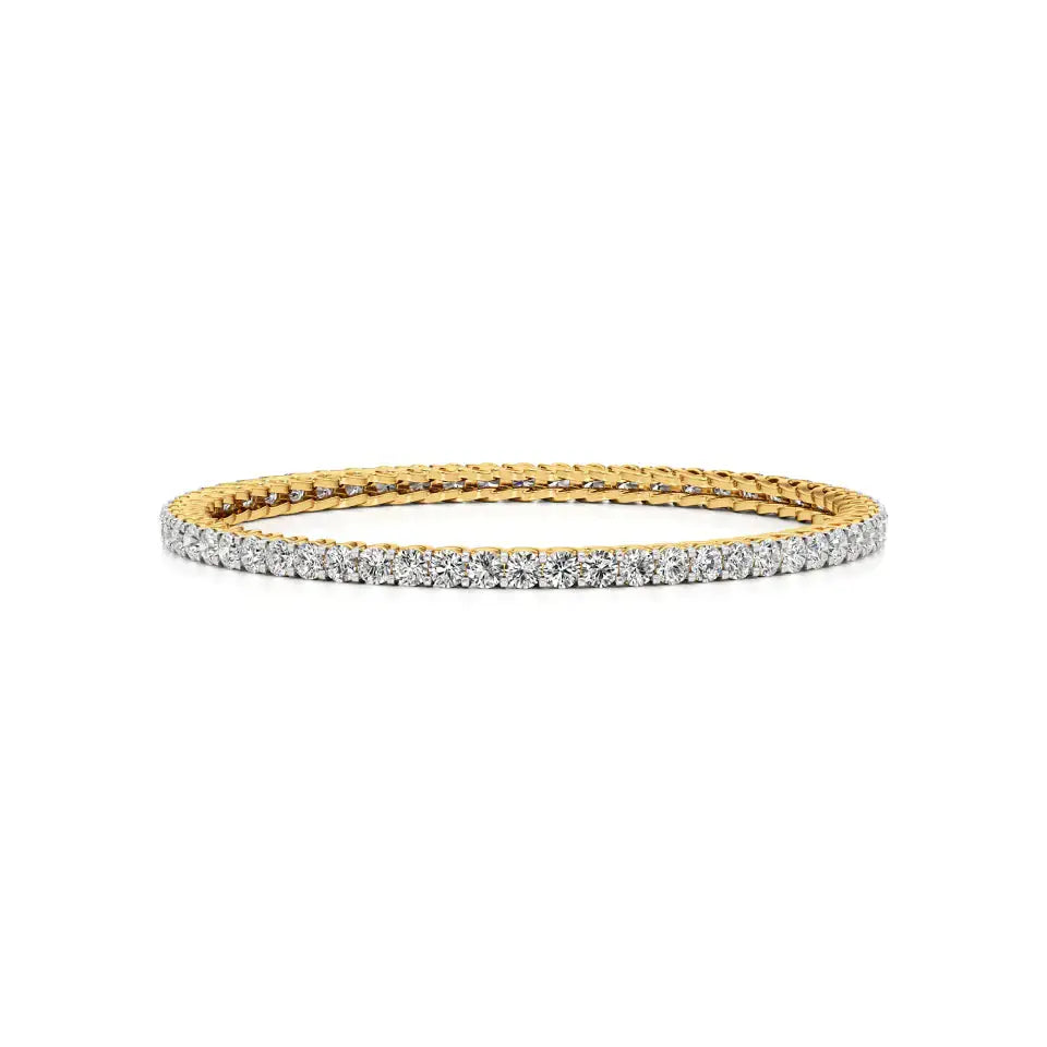 Ishar | Classic Round Lab Grown Diamonds Tennis Bangle - Nivara