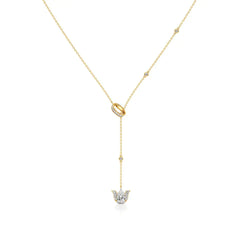 Flora | Pear & Round Lab Grown Diamonds Lotus Petals Necklace - Nivara