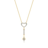 Sneh | Pear & Round Lab Grown Diamonds Heart & Tear Drop Necklace