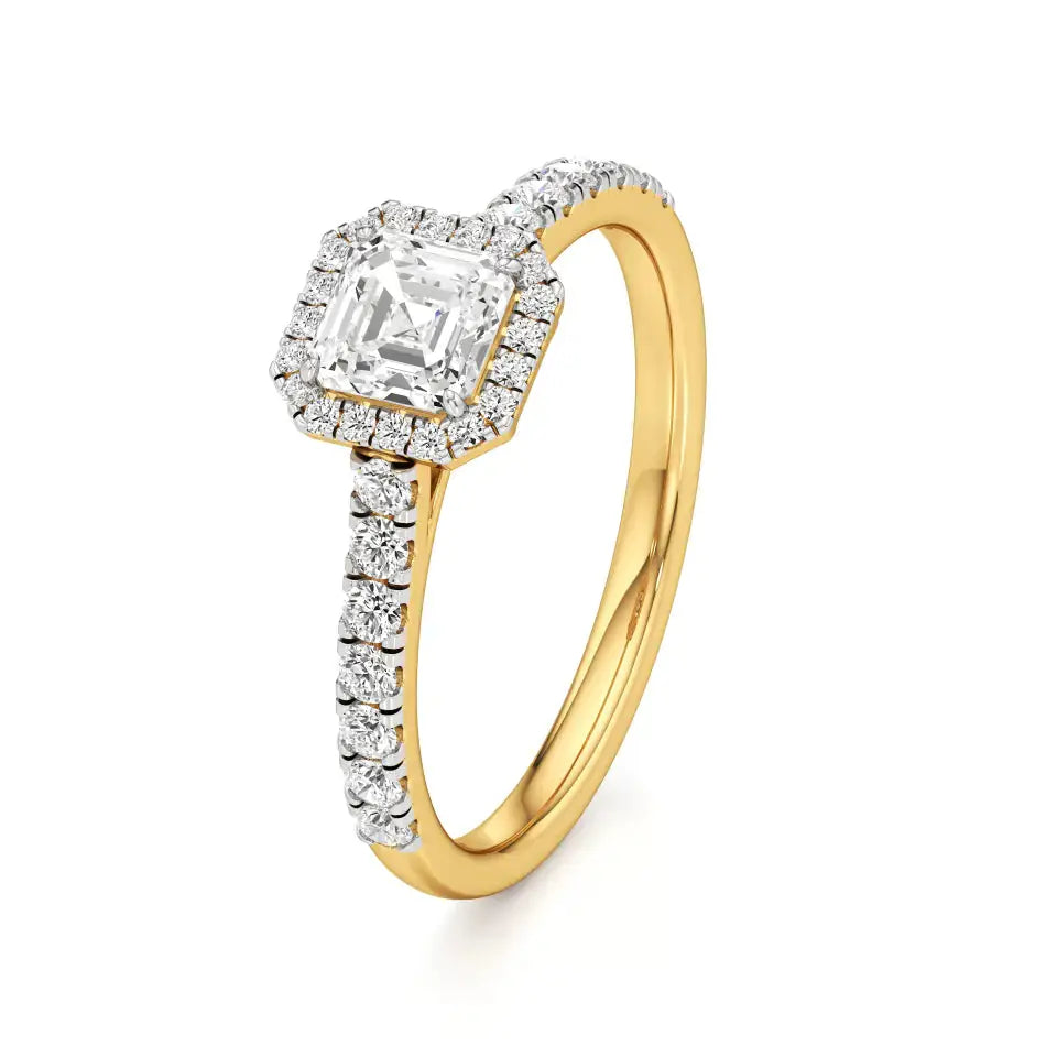 Amara | Asscher-cut Lab-Grown Diamond Halo Ring - Nivara