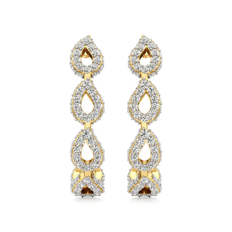 Jess | Round Lab-Grown Diamonds J-Shaped Hoops - Nivara