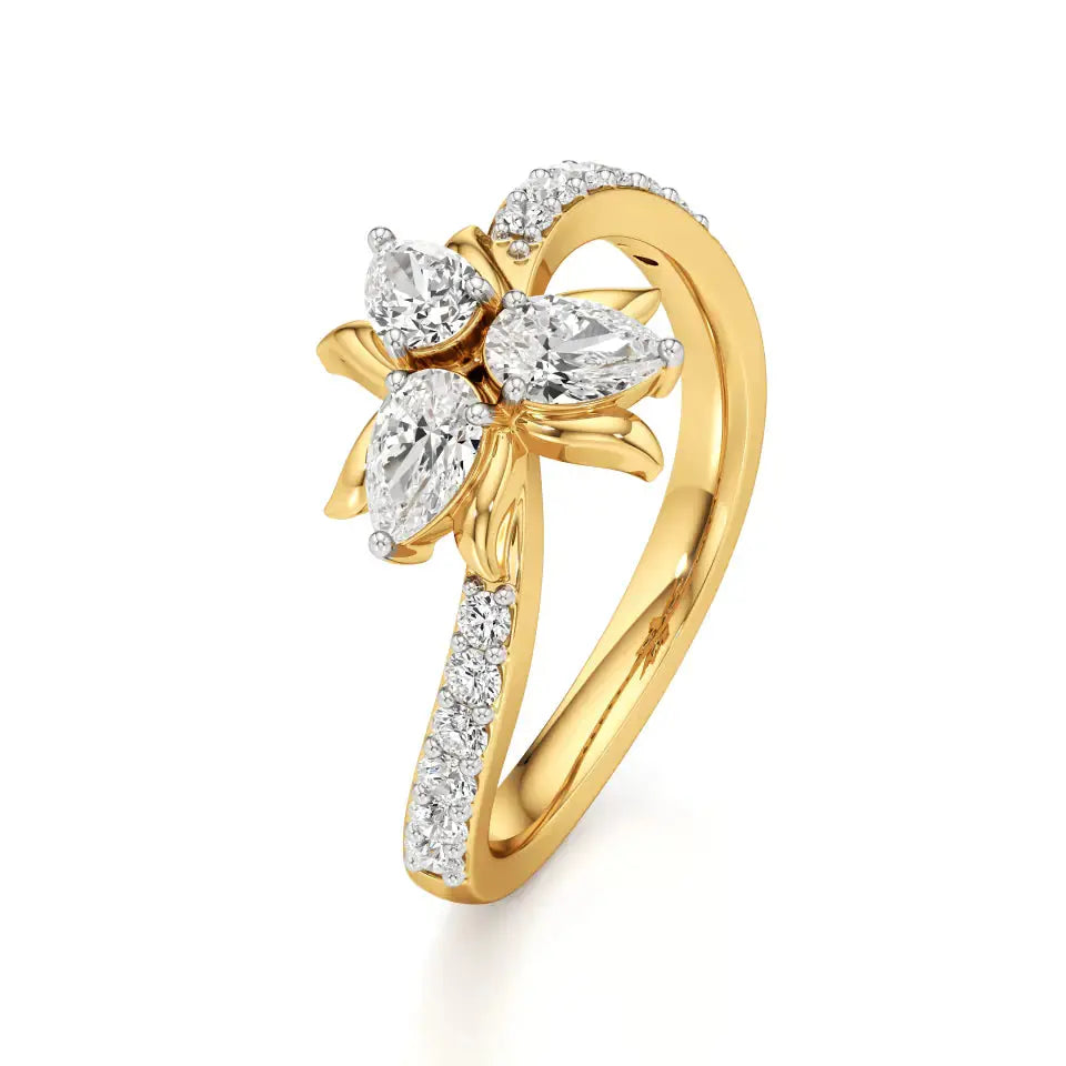 Flora | Round & Pear Lab-Grown Diamond Ring - Nivara