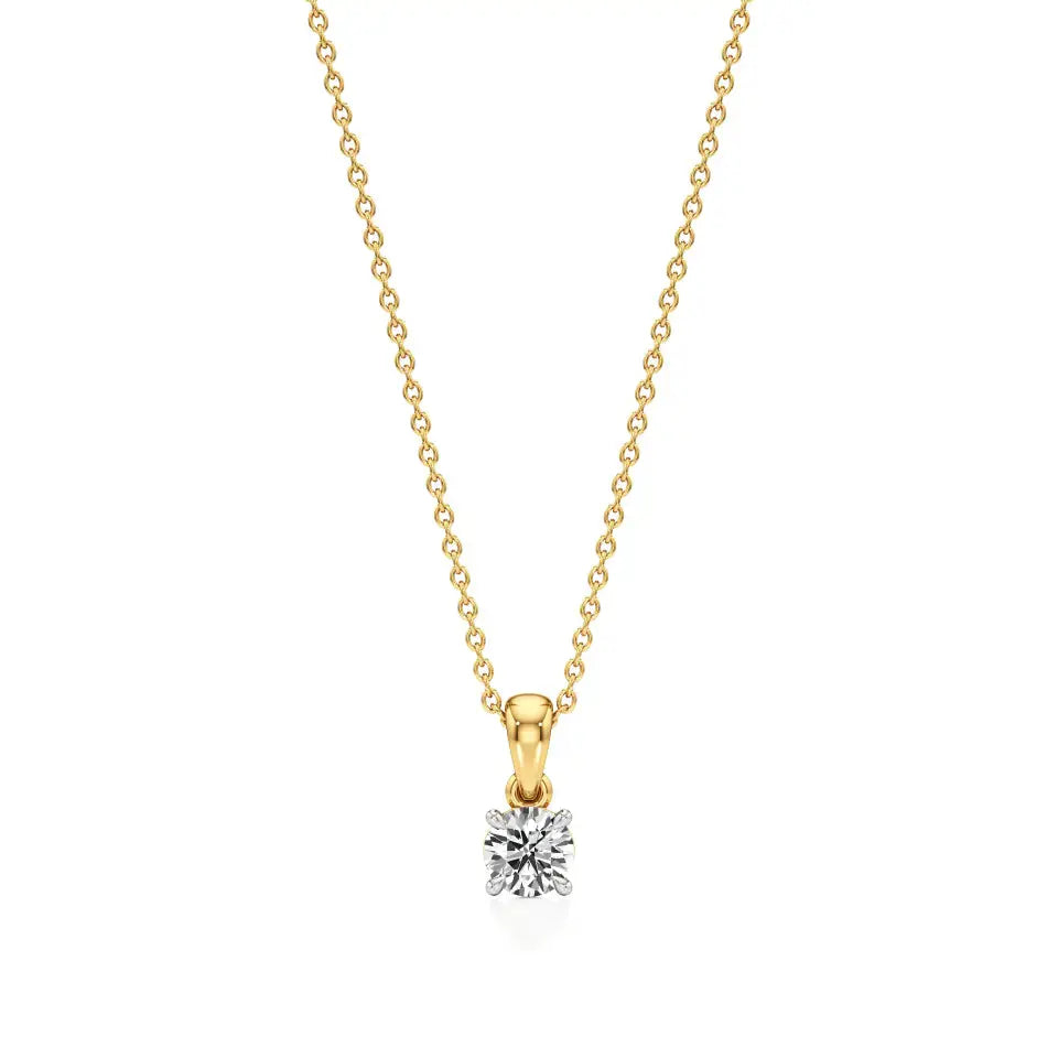 Thea | Round Lab Grown Diamonds 4-Prong Setting Pendant - Nivara