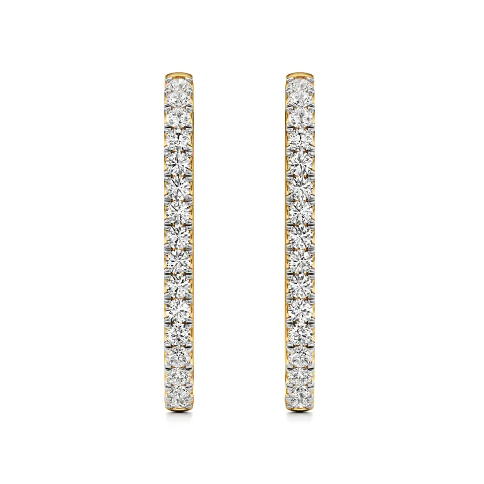 Mode | Round Lab-Grown Diamond Sleek Hoop Earrings - Nivara
