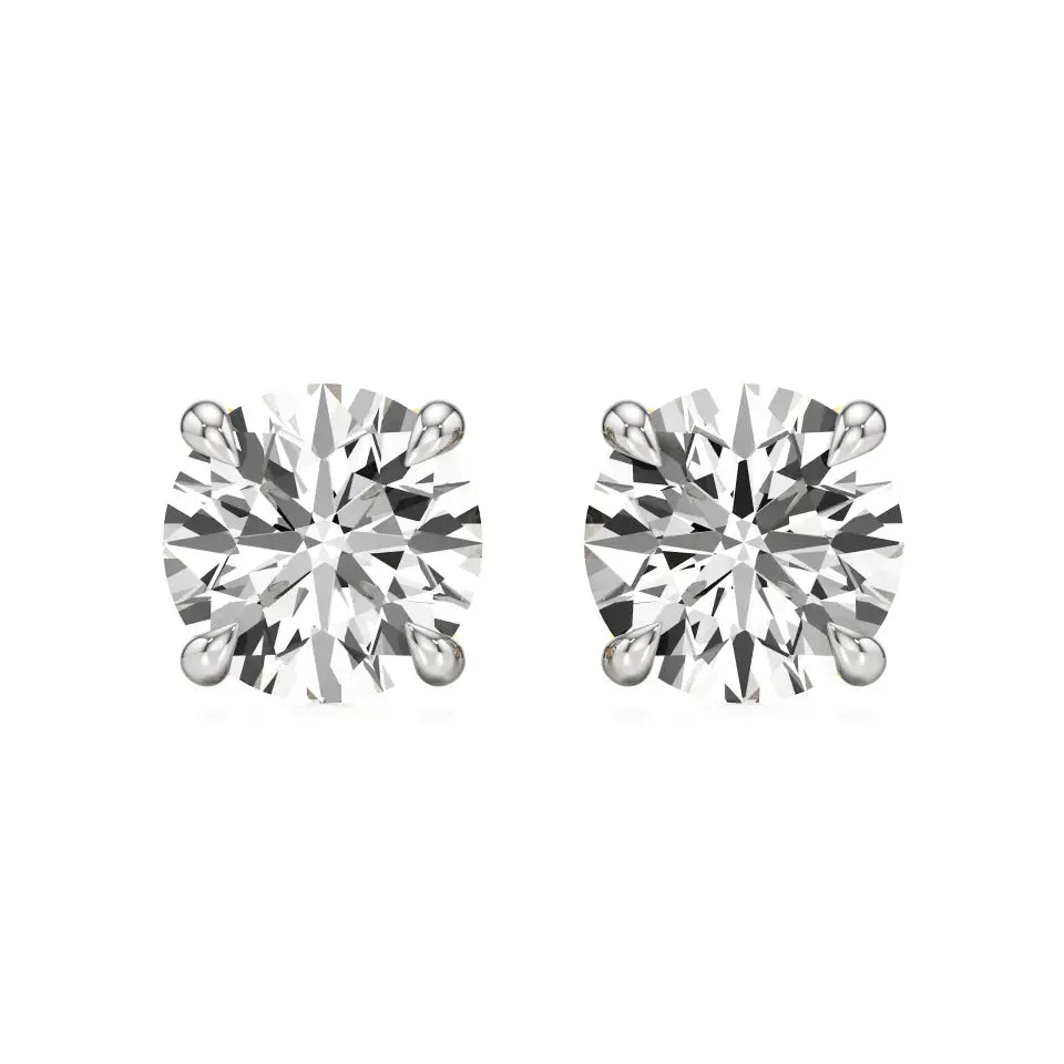 Thea | Four Prong Studs with Round Lab-Grown Diamond - Nivara