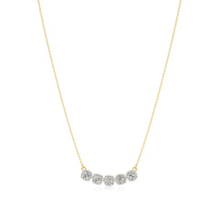 Elina | Cushion-Cut 5 Lab Grown Diamonds with Halo Necklace - Nivara