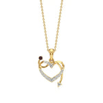 Sneh | Elegant Round Lab Grown Diamonds with Ruby Accent Heart Pendant - Nivara