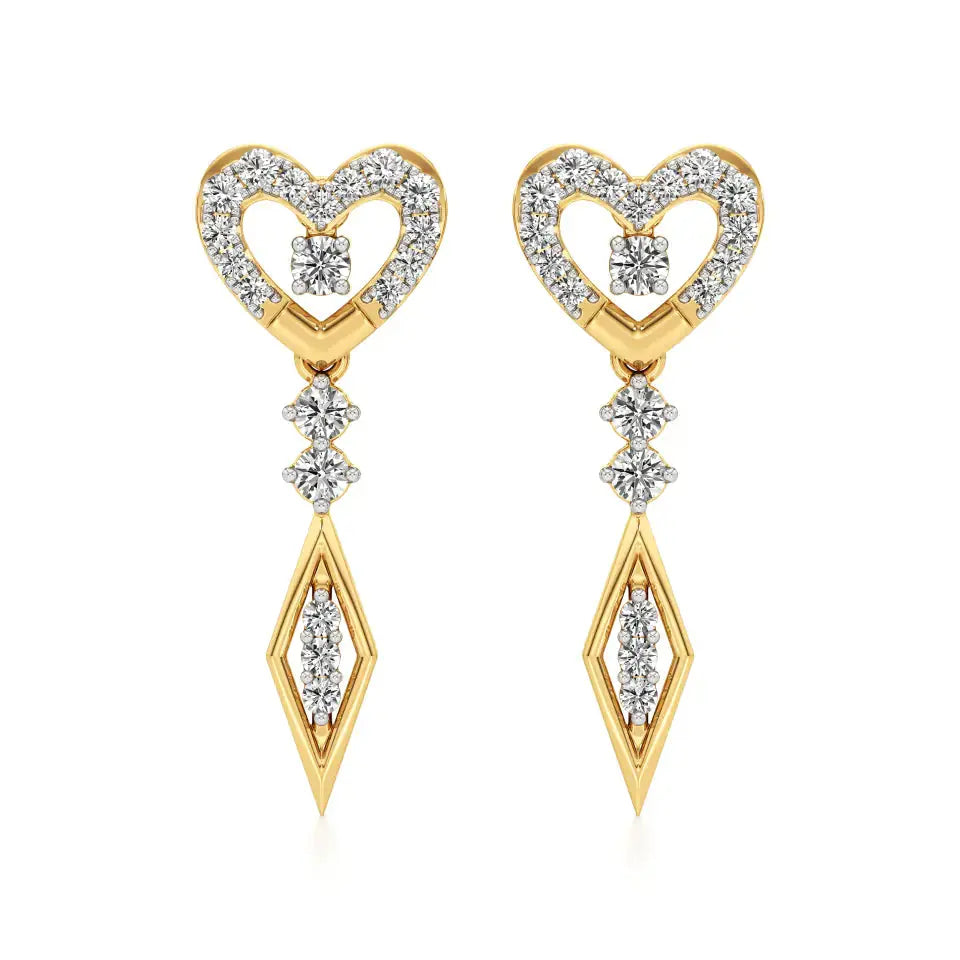 Sneh | Round Lab-Grown Diamonds Dangle Earrings - Nivara