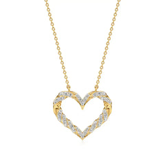 Sneh | Round Lab Grown Diamonds Twisted Heart Pendant - Nivara