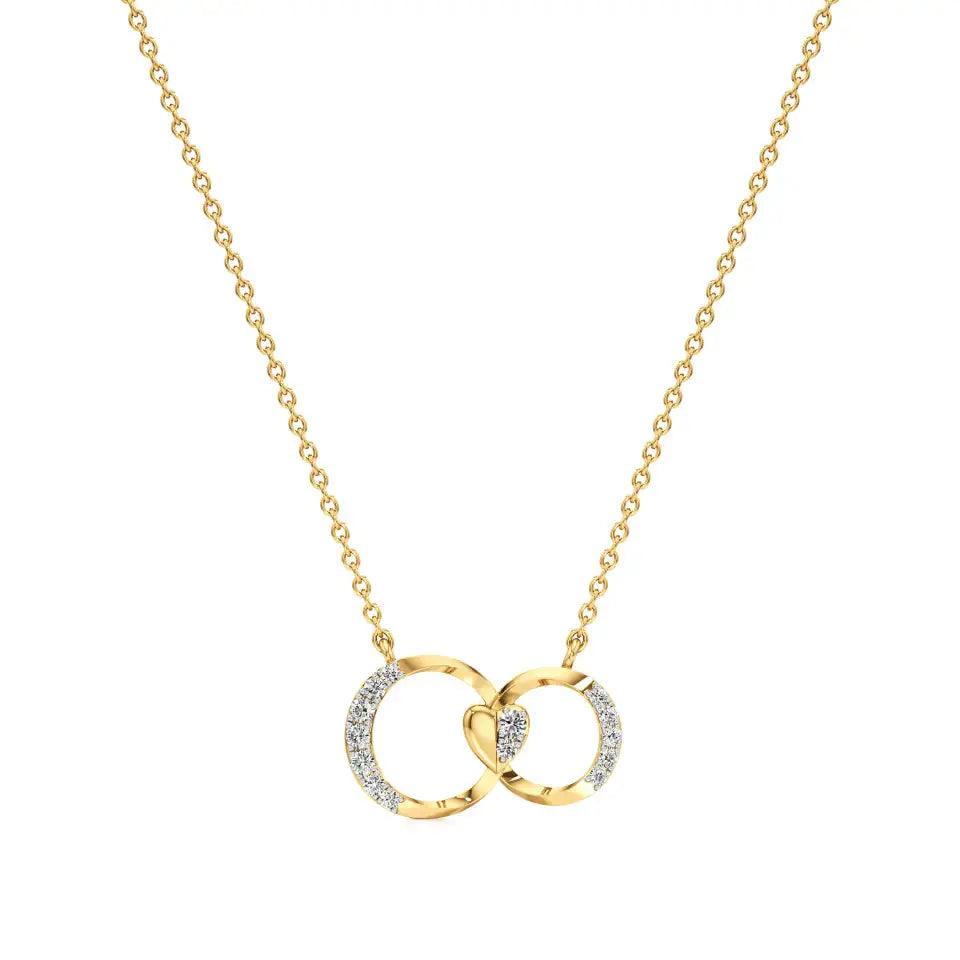 Sneh | Round Lab Grown Diamonds Loop Heart Pendant - Nivara