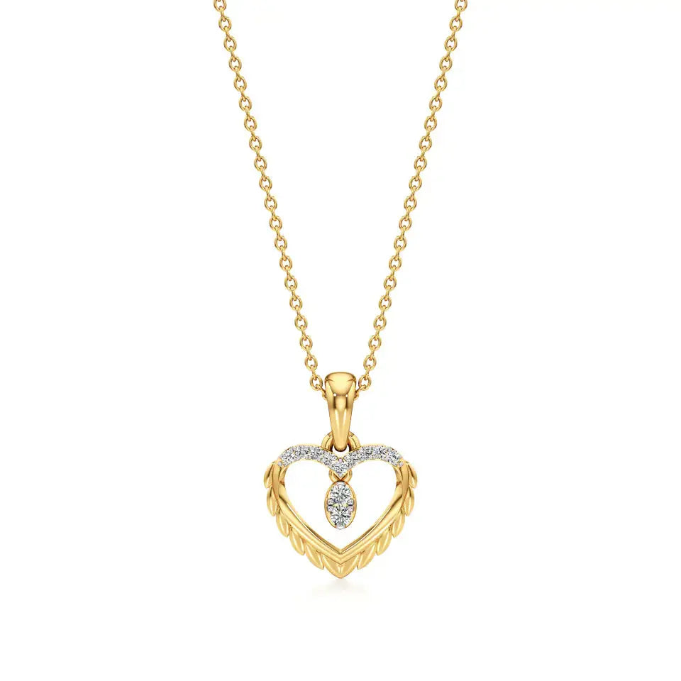 Sneh | Round Lab Grown Diamonds Heart Pendant - Nivara