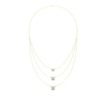 Elara | Princess & Round Lab Grown Diamonds Halo Triple Layered Necklace - Nivara