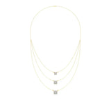Elara | Princess & Round Lab Grown Diamonds Halo Triple Layered Necklace - Nivara