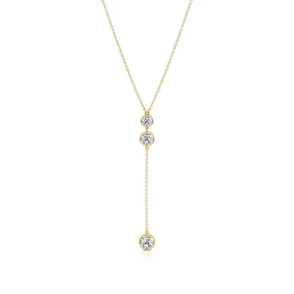 Amora | Round Lab Grown Diamond Bezel Setting Necklace - Nivara