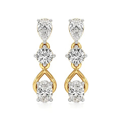 Vanya | Round, Pear and Oval Lab-Grown Diamonds Drop Earrings - Nivara