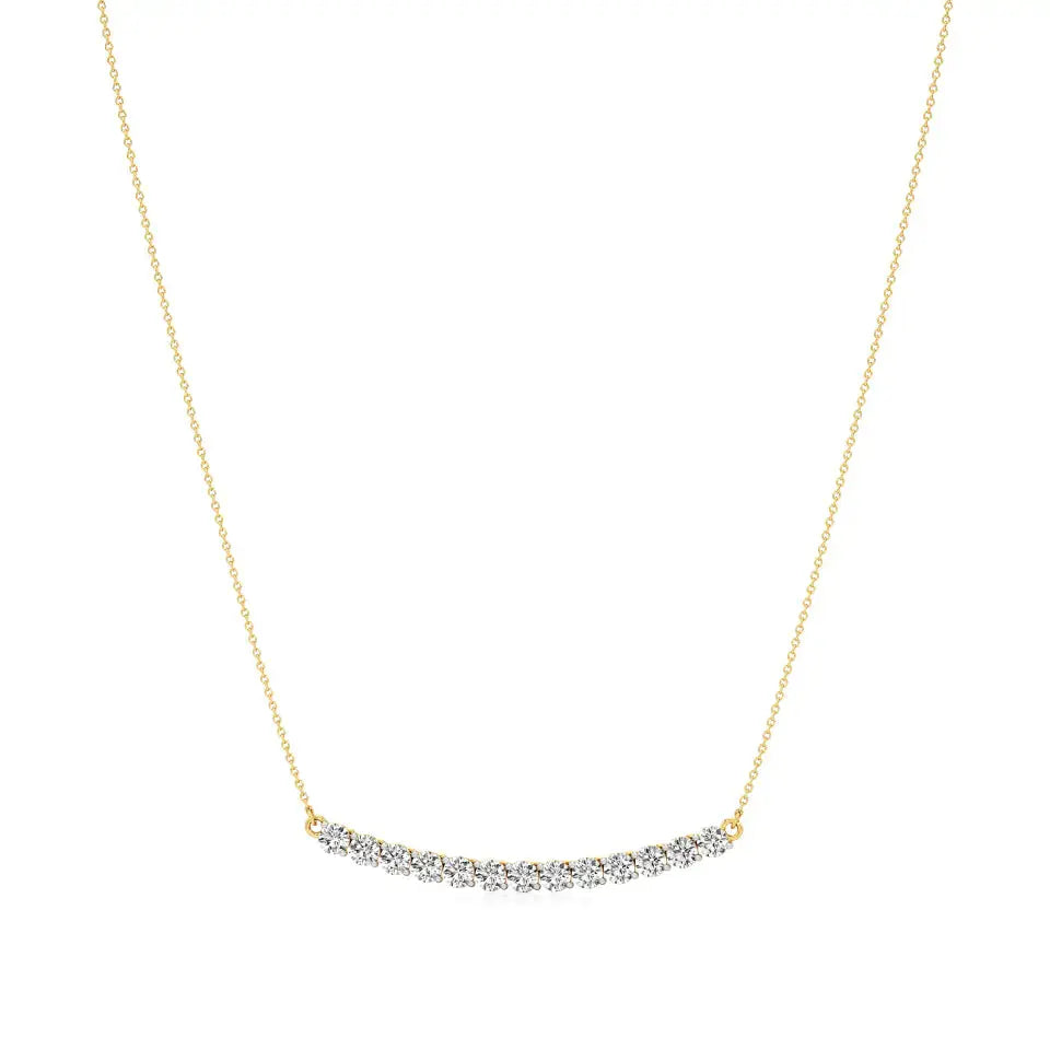 Noor | Classic Round Lab Grown Diamond Bar Necklace - Nivara
