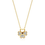 Flora | Floral Design with Center Ruby  Pendant - Nivara