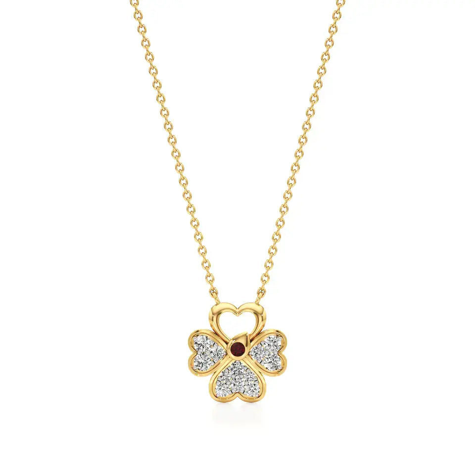 Flora | Floral Design with Center Ruby  Pendant - Nivara