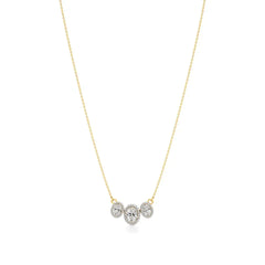 Elina | Oval Lab Grown Diamonds with Halo Necklace - Nivara