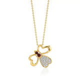 Vanya | Lab Grown Diamonds and Ruby Butterfly Wings Pendant - Nivara
