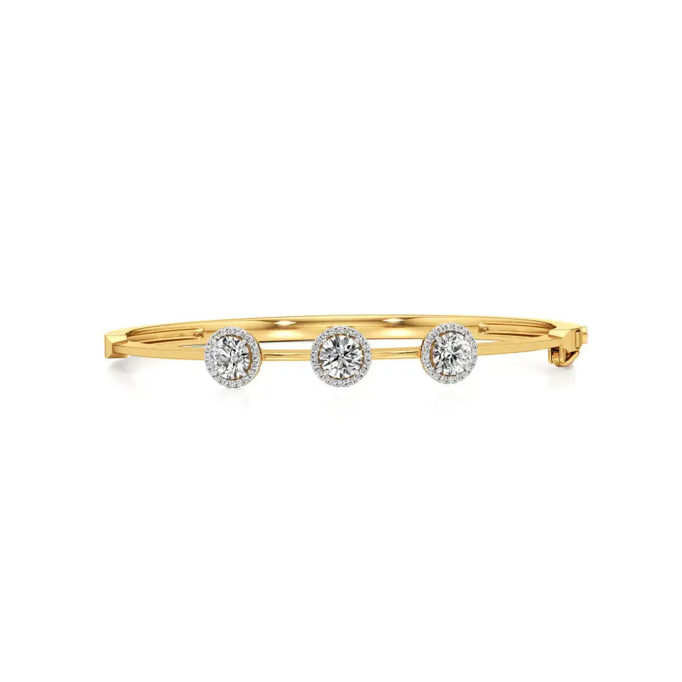 Elina | Round Lab Grown Diamonds Oval Bangle - Nivara