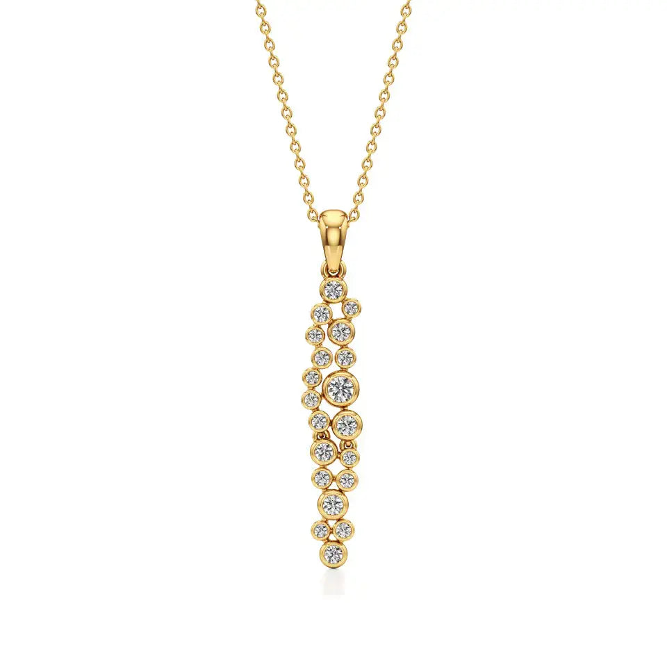 Celestia | Classic Round Lab Grown Diamonds Cluster Pendant - Nivara