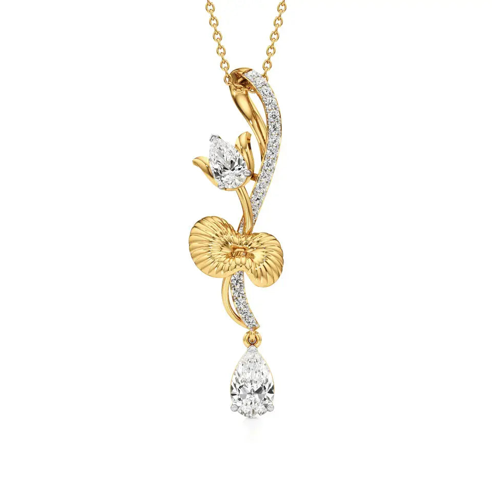 Flora | Pear & Round Lab Grown Diamonds Pendant - Nivara