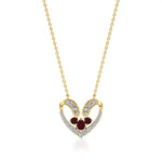 Sneh | Ruby & Lab Grown Diamonds Heart Pendant - Nivara
