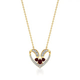 Sneh | Ruby & Lab Grown Diamonds Heart Pendant - Nivara