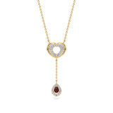 Sneh | Pear-Cut Ruby & Round Lab Grown Diamonds Necklace