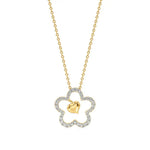 Flora | Floral Design Halo with Heart Motif Pendant - Nivara