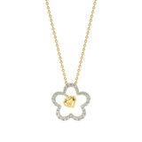 Flora | Floral Design Halo with Heart Motif Pendant - Nivara