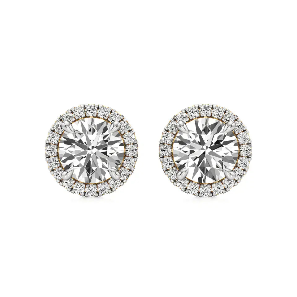 Sol | Round Solitaire with Halo Studs - Nivara
