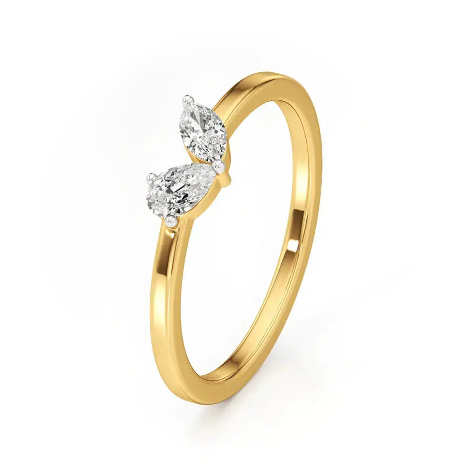Mode | Marquise & Pear Lab-Grown Diamond Solitaire Ring - Nivara