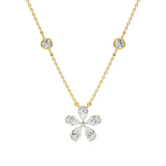 Flora | Pear & Round Lab Grown Diamonds Pendant - Nivara