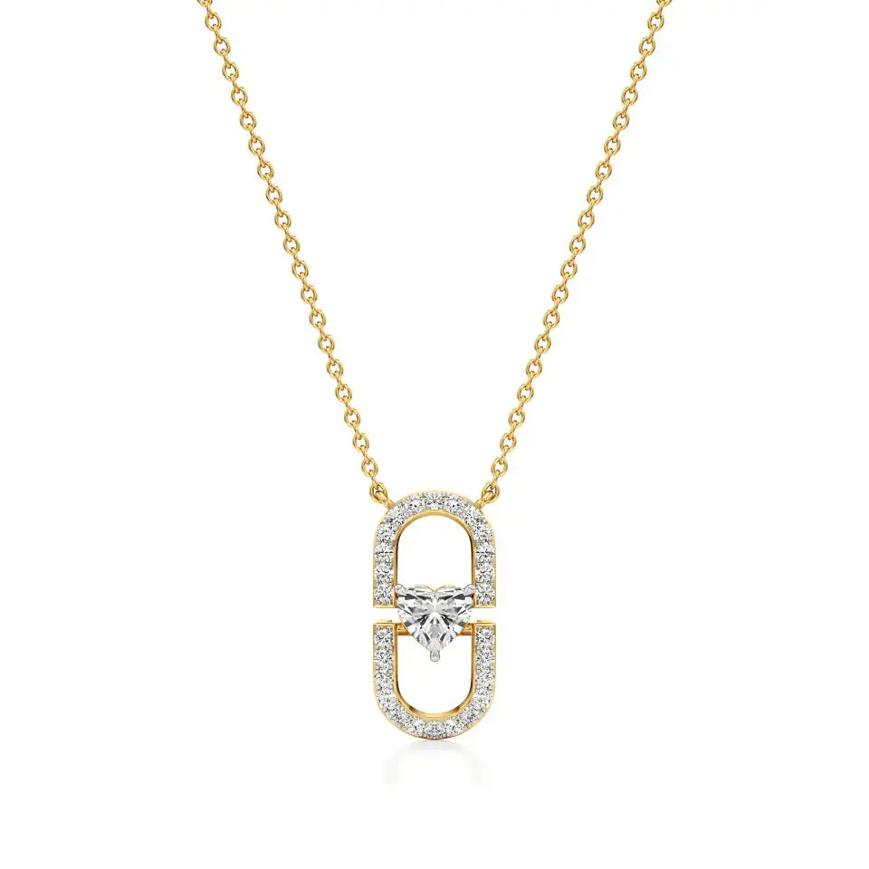 Sneh | Heart & Round Lab Grown Diamonds Pendant - Nivara