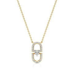 Sneh | Heart & Round Lab Grown Diamonds Pendant - Nivara
