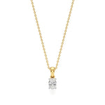 Thea | Oval-Cut Solitaire Lab Grown Diamond 4-Prong Setting Pendant - Nivara