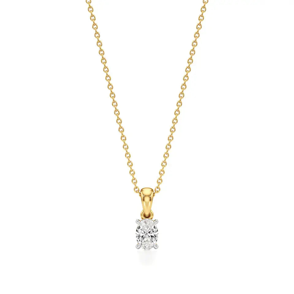 Thea | Oval-Cut Solitaire Lab Grown Diamond 4-Prong Setting Pendant - Nivara