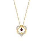 Sneh | Pear-Cut Ruby & Round Diamonds Pendant - Nivara