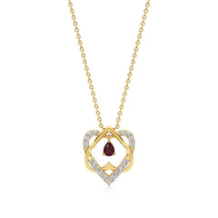 Sneh | Pear-Cut Ruby & Round Diamonds Pendant - Nivara
