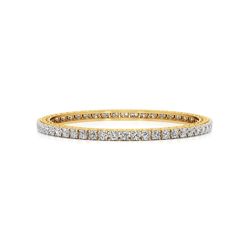 Ishar | Elegant Round Lab Grown Diamonds Tennis Bangle - Nivara
