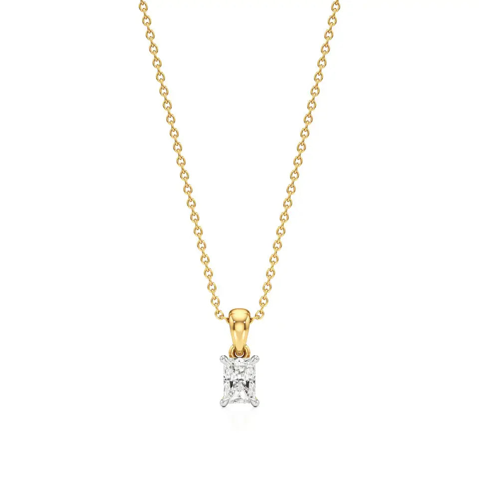 Thea | Radiant-Cut Solitaire Lab Grown Diamond 4-Prong Setting Pendant - Nivara
